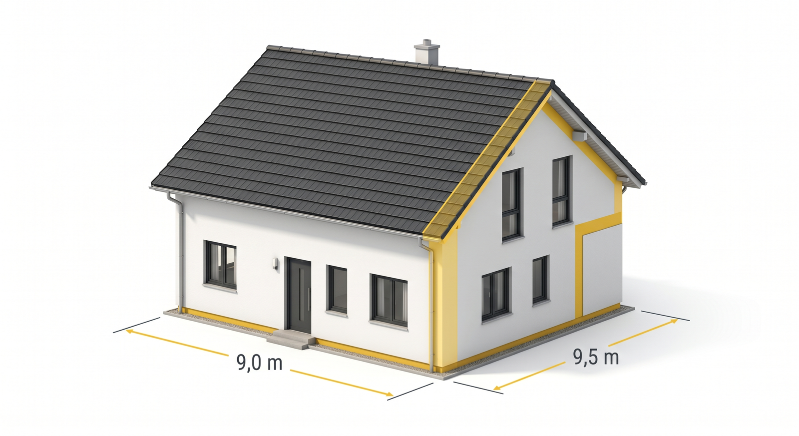 Einfamilienhaus Einblasdämmung Grafik