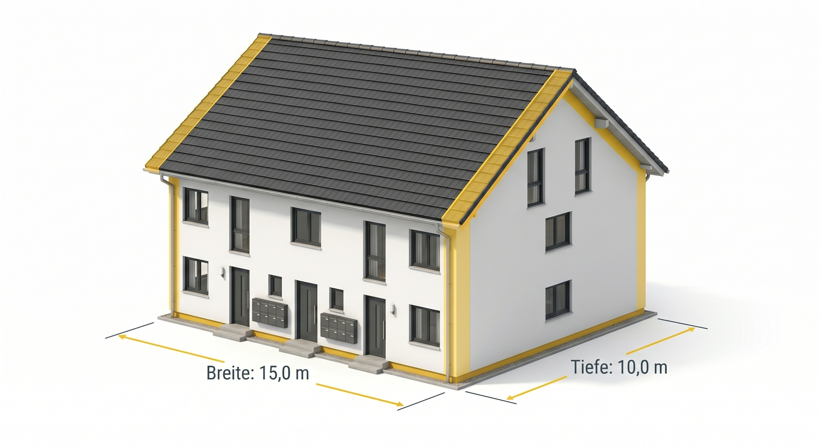 Dreifamilienhaus Einblasdämmung Grafik